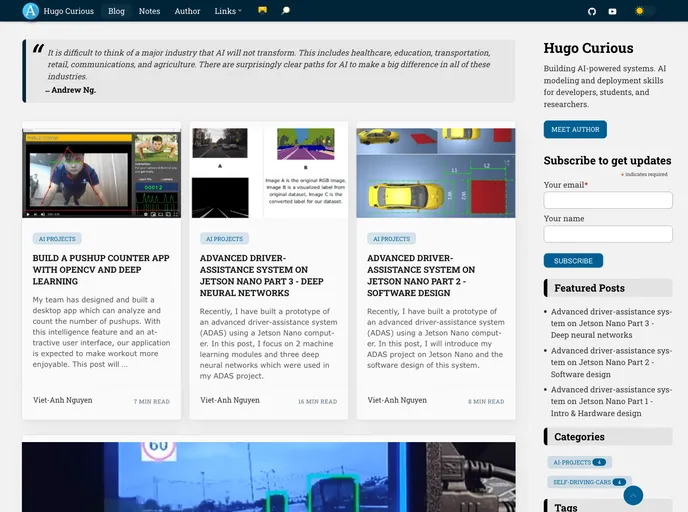 screenshot of Hugo Curious