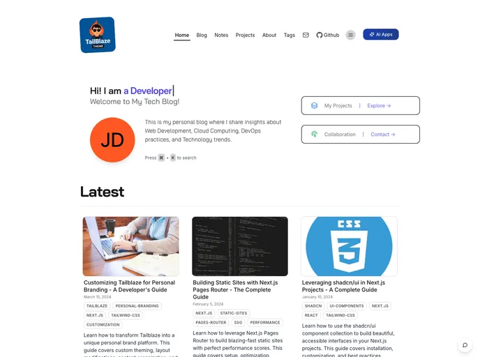screenshot of Tailblaze