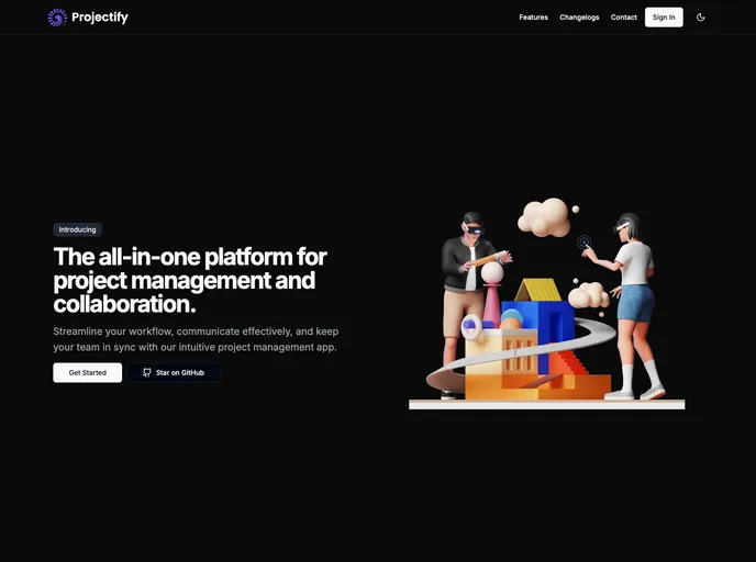 screenshot of Projectify