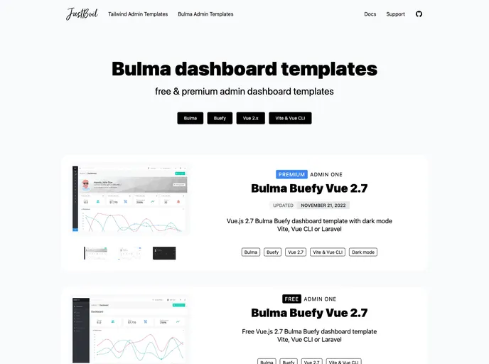 Admin Null Vue Bulma Dashboard