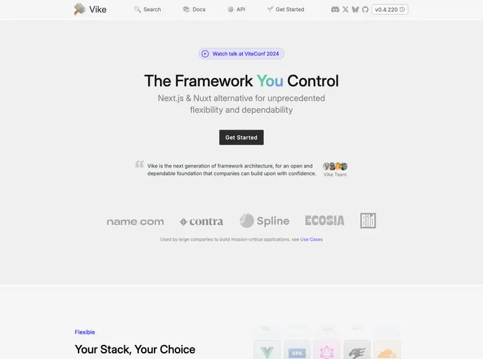 screenshot of Vike Vue