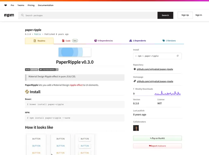 screenshot of Paper Ripple
