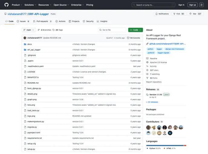 screenshot of DRF API Logger