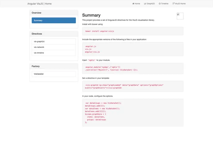 screenshot of Angular Visjs