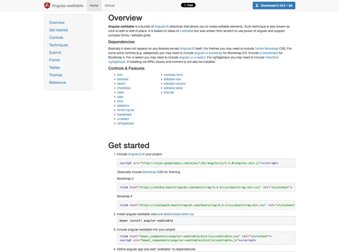 screenshot of Angular Xeditable