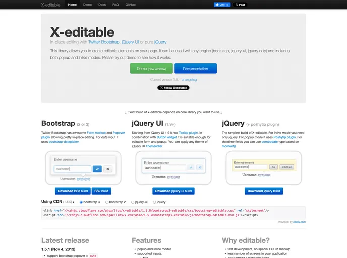 screenshot of X Editable