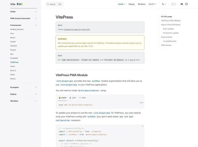 screenshot of Vitepress