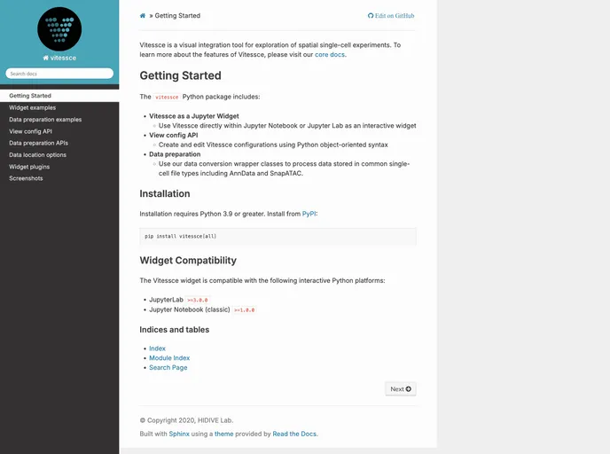 screenshot of Vitessce Python