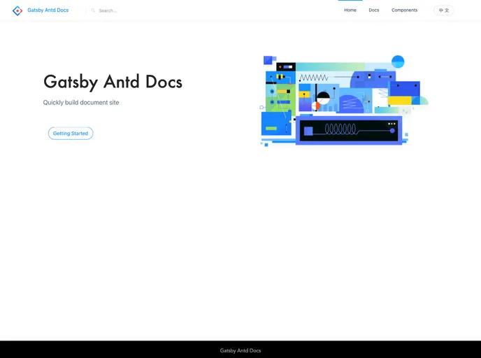screenshot of Gatsby Theme Antd Docs