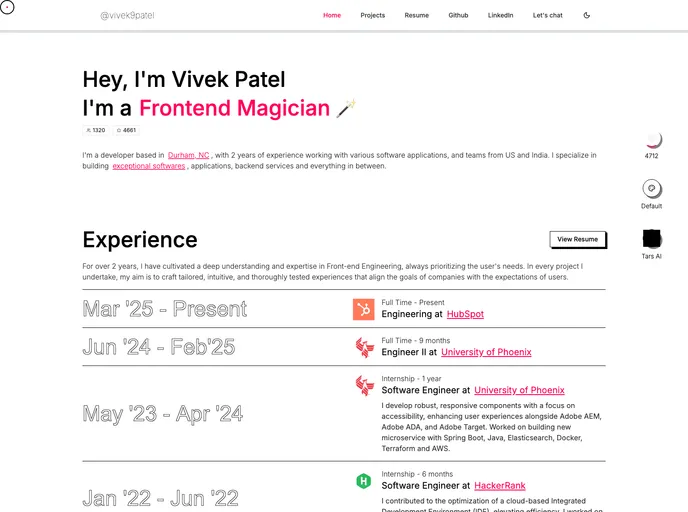 screenshot of Basic Personal Portfolio