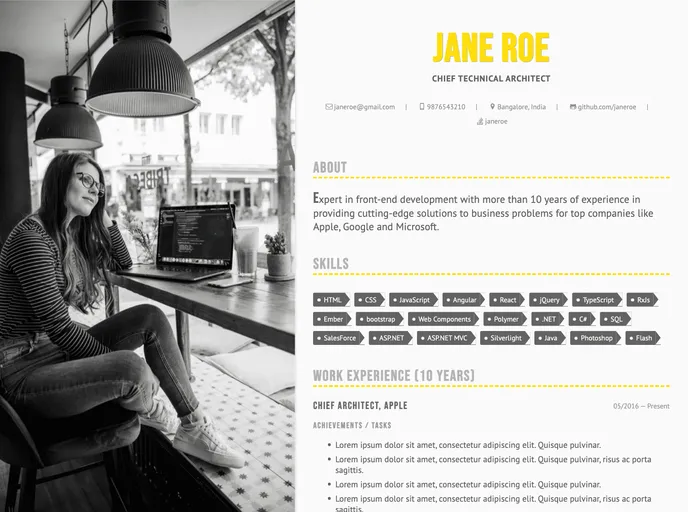 screenshot of About.me