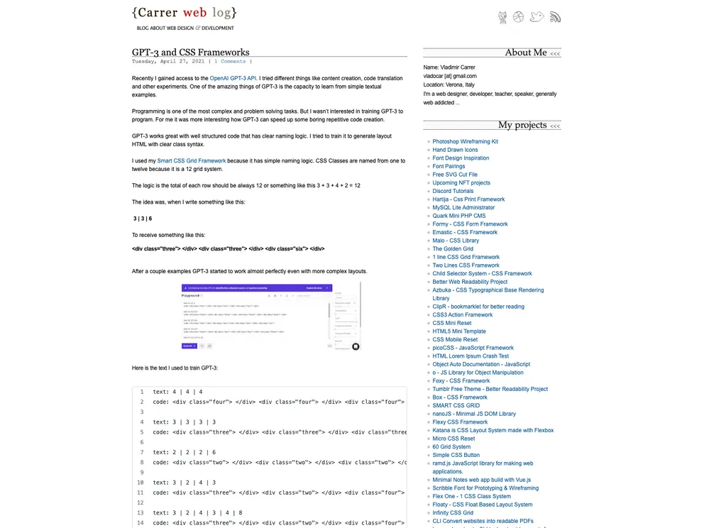 screenshot of HTML5 Mini Template