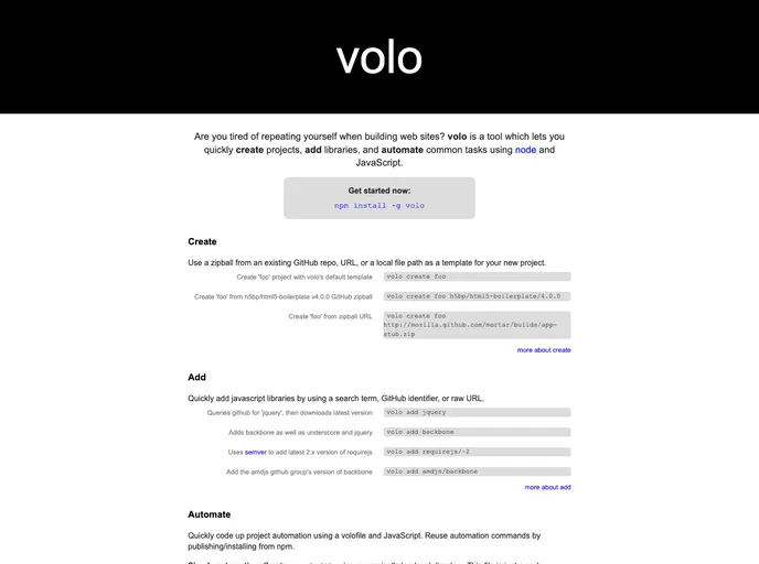 screenshot of Volo