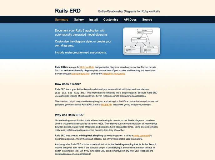 screenshot of Rails Erd