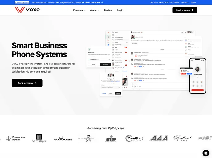 screenshot of Website