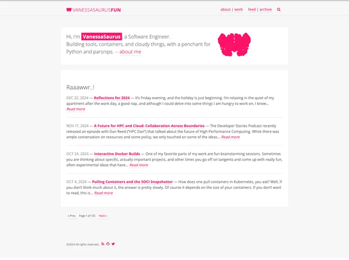screenshot of Vsoch.github.io