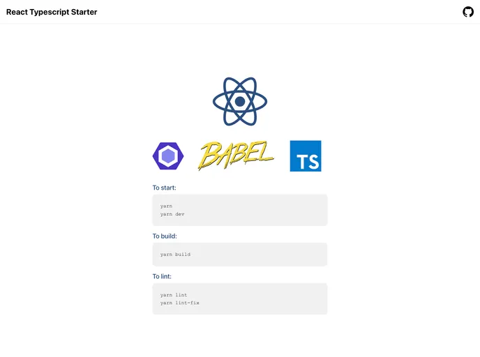 screenshot of React Typescript Eslint Starter
