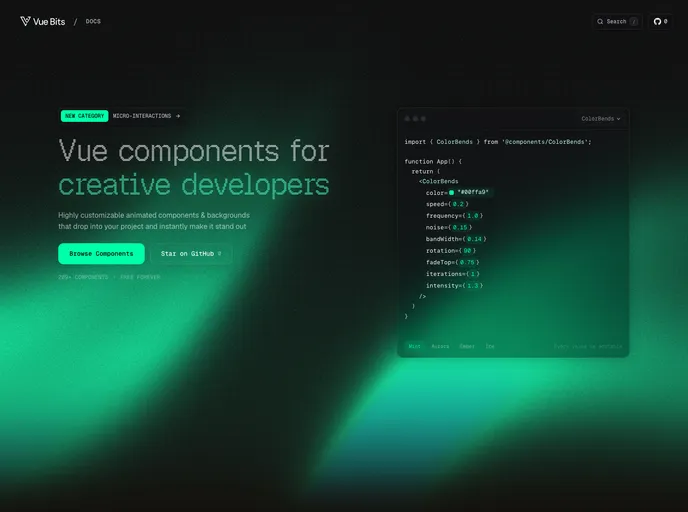 Vue Bits screenshot