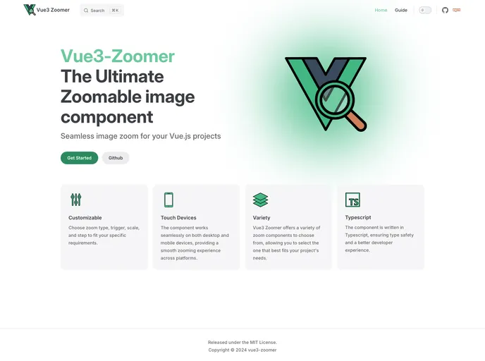screenshot of Vue3 Zoomer