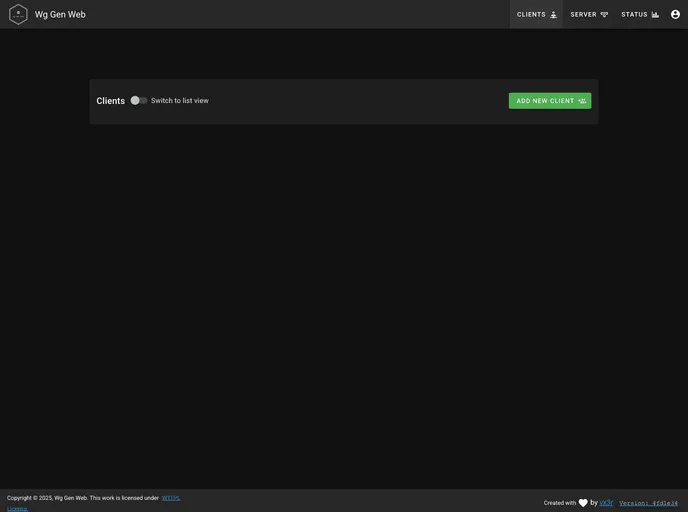 screenshot of Wg Gen Web
