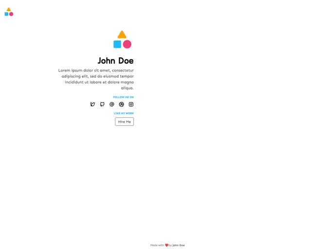 screenshot of Minimal Portfolio Website