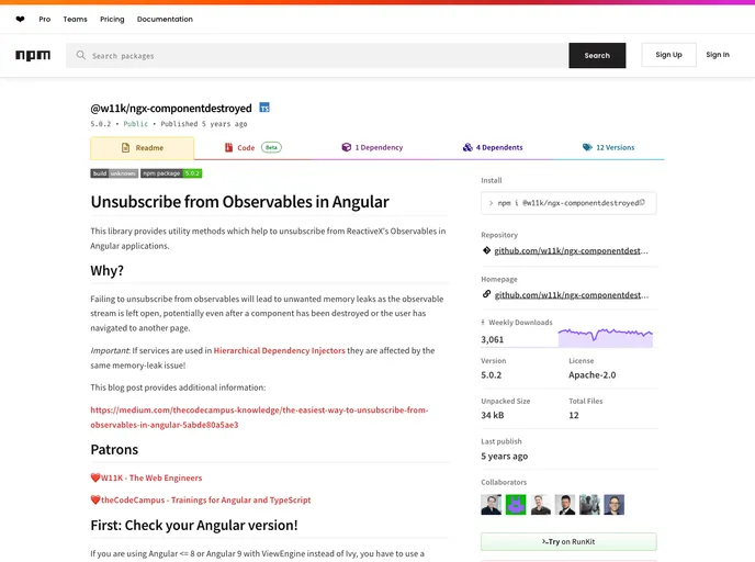 screenshot of Ngx Componentdestroyed