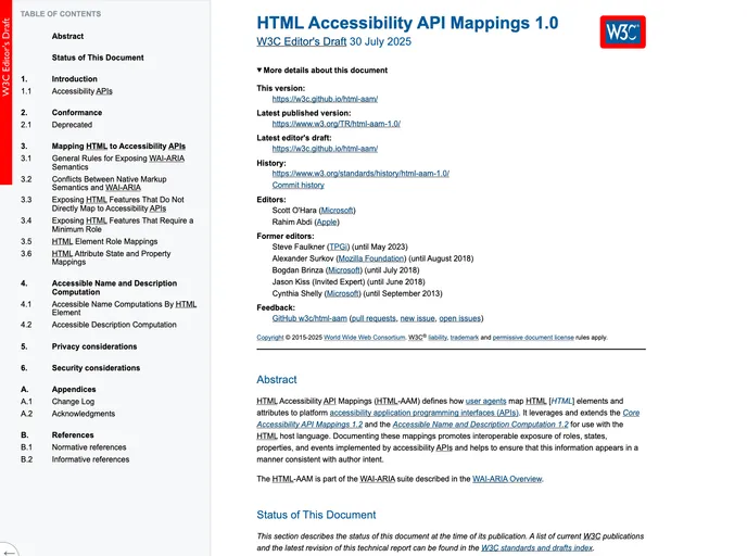 screenshot of Html Aam