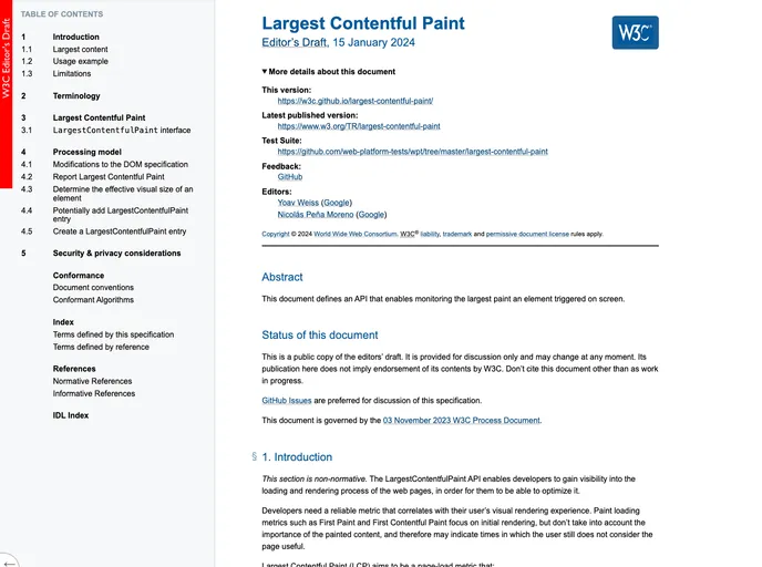 screenshot of Largest Contentful Paint