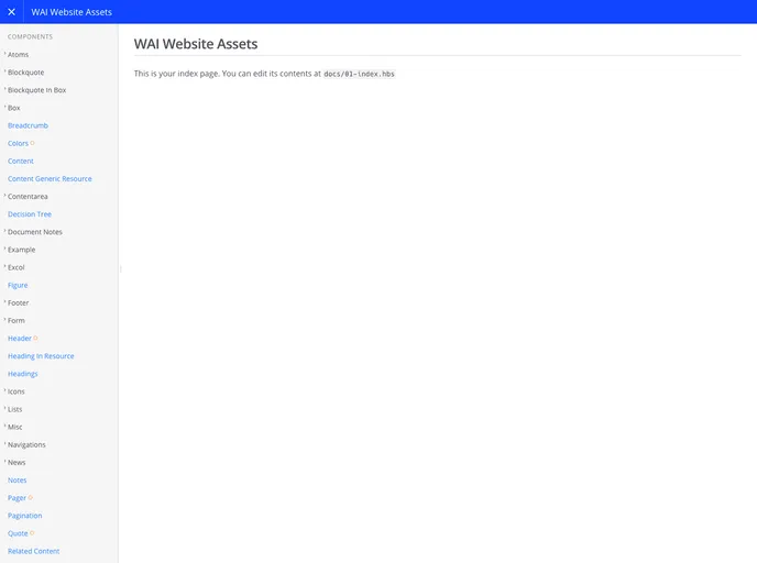 screenshot of Wai Website Components