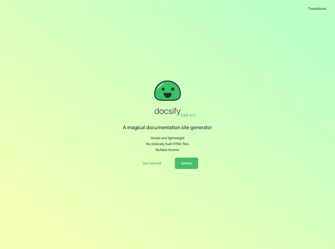 screenshot of Docsify Theme Github