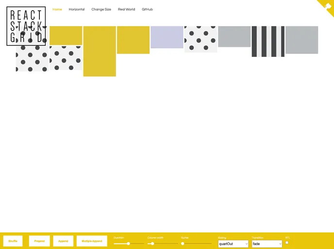screenshot of React Stack Grid