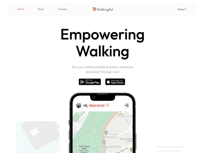 screenshot of Walking Pal Web