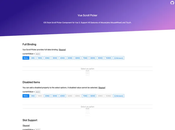 Vue Scroll Picker