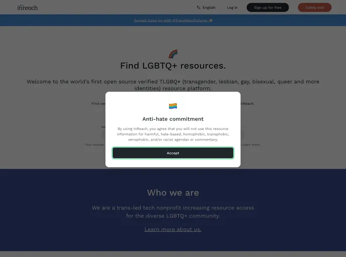 screenshot of InReach