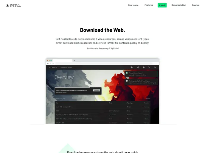 screenshot of Website