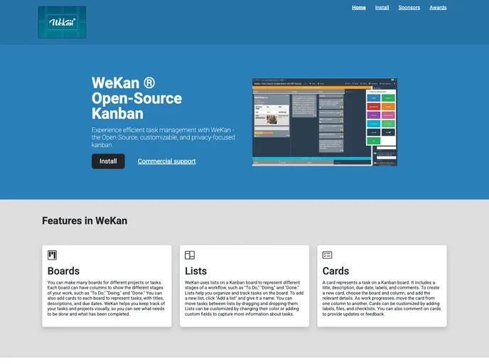 screenshot of Wekan