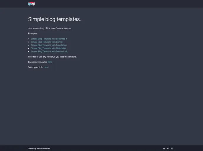 screenshot of Wm Simple Blog Template