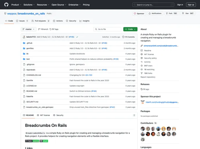 screenshot of Breadcrumbs_on_rails