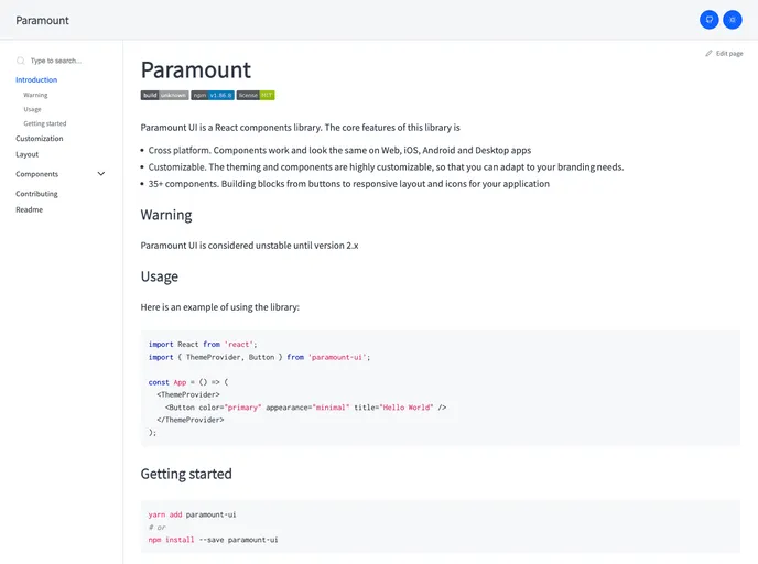 screenshot of Paramount