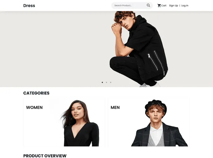 screenshot of React Dress Shop Vercel