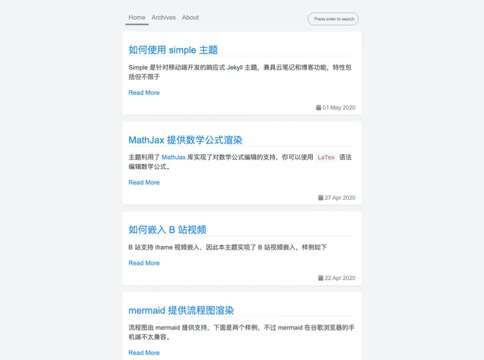 screenshot of Simple