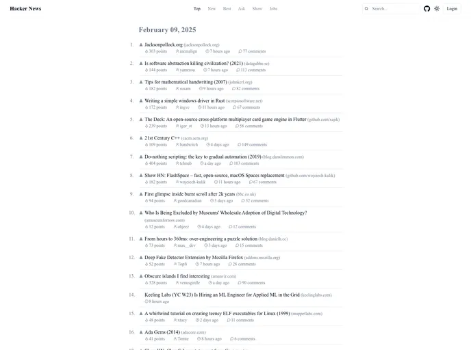 screenshot of Nextjs Hackernews