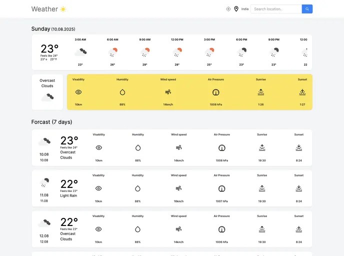 screenshot of Weather App Nextjs
