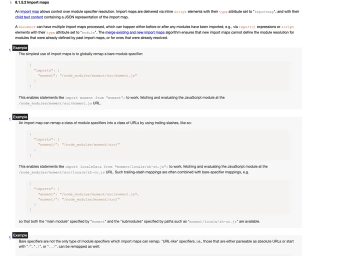 screenshot of Import Maps