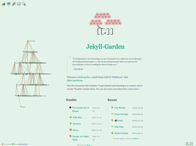 screenshot of Jekyll Garden
