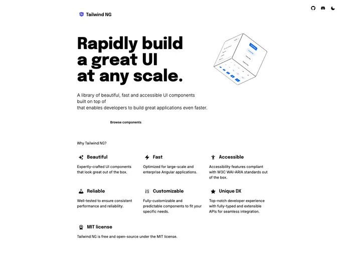 screenshot of Tailwind Ng