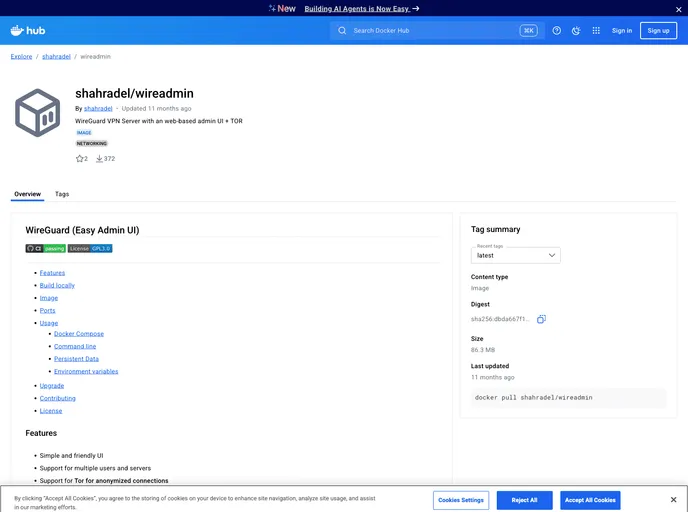 screenshot of Wireadmin