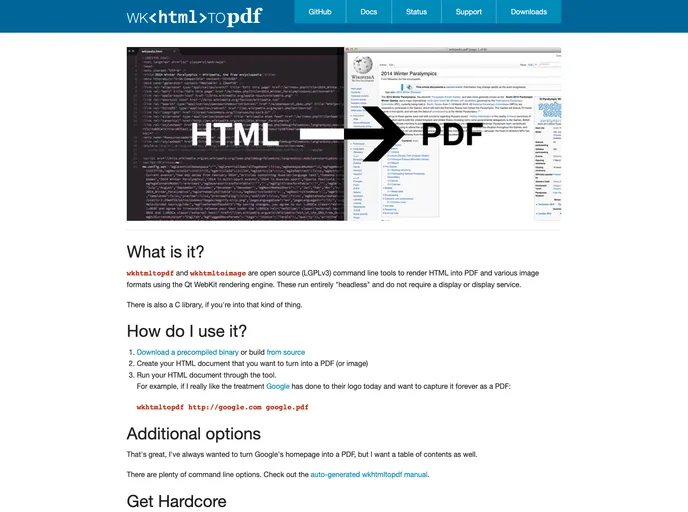 screenshot of Wkhtmltopdf