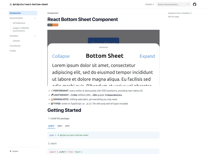 screenshot of React Bottom Sheet