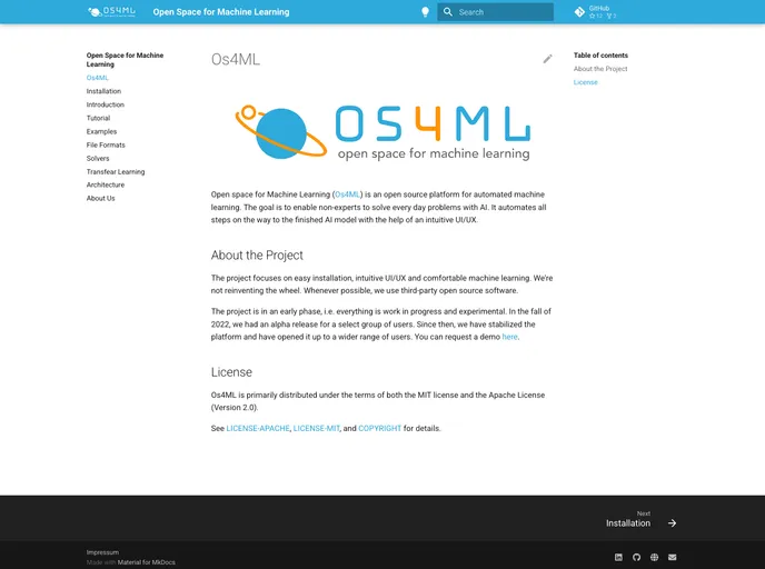 screenshot of Os4ML